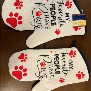 My Favorite People Have Paws Oven Mitts & Pot Holders Set of 4